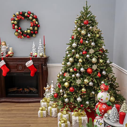 9ft. Pre-Lit Jersey Fraser Fir Artificial Christmas Tree, Clear Lights
